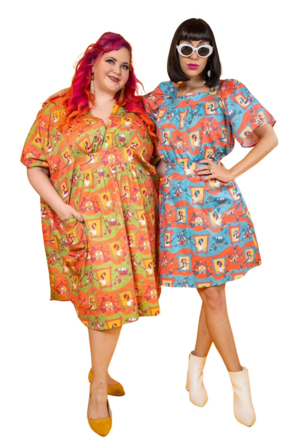 Brownstone Betties Midi Caftan in Pumpkin & Olive Caftan La Vie Bien Brownstone Betties Midi Caftan in Pumpkin & Olive