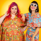 Brownstone Betties Midi Caftan in Pumpkin & Olive Caftan La Vie Bien Brownstone Betties Midi Caftan in Pumpkin & Olive