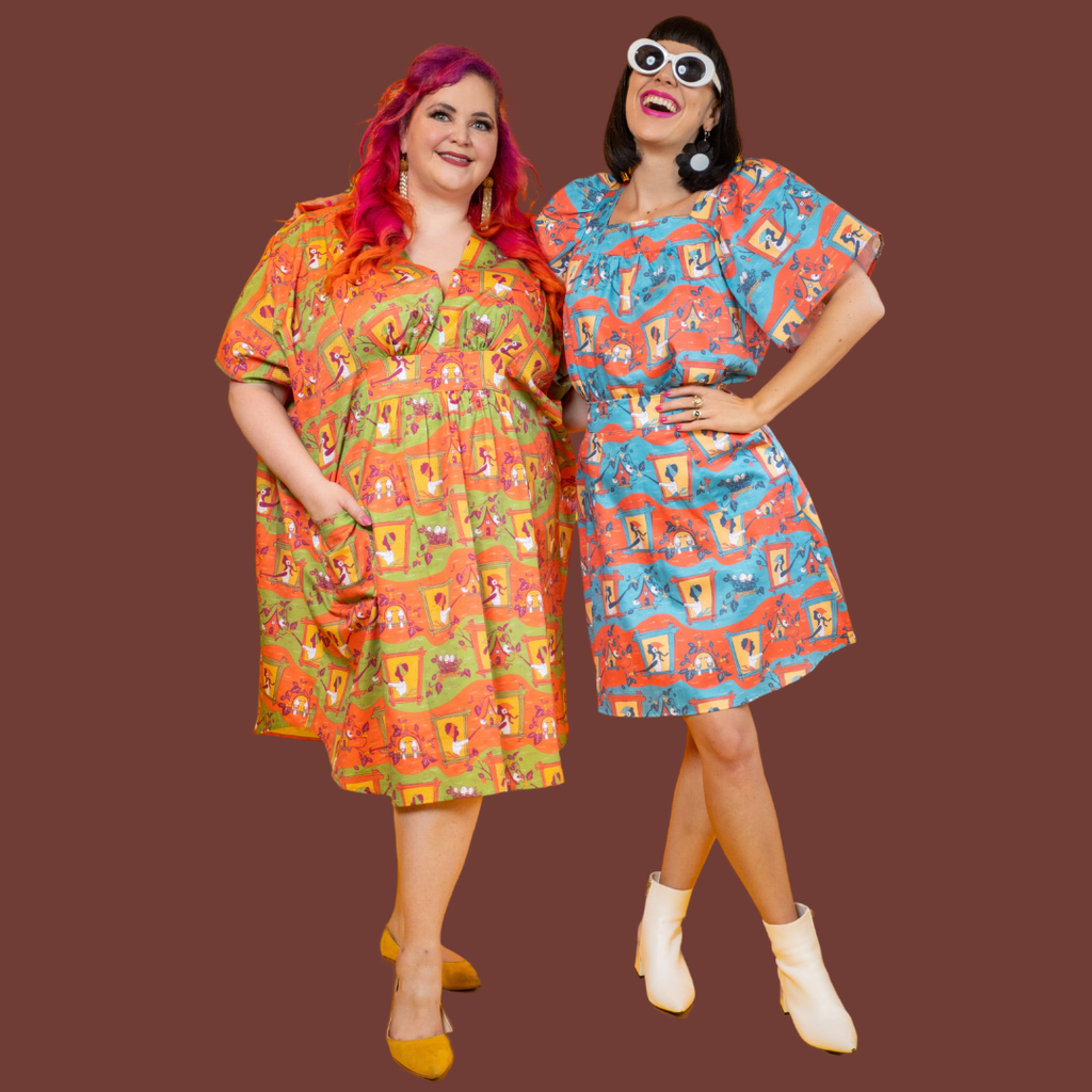 Brownstone Betties Midi Caftan in Pumpkin & Olive Caftan La Vie Bien Brownstone Betties Midi Caftan in Pumpkin & Olive