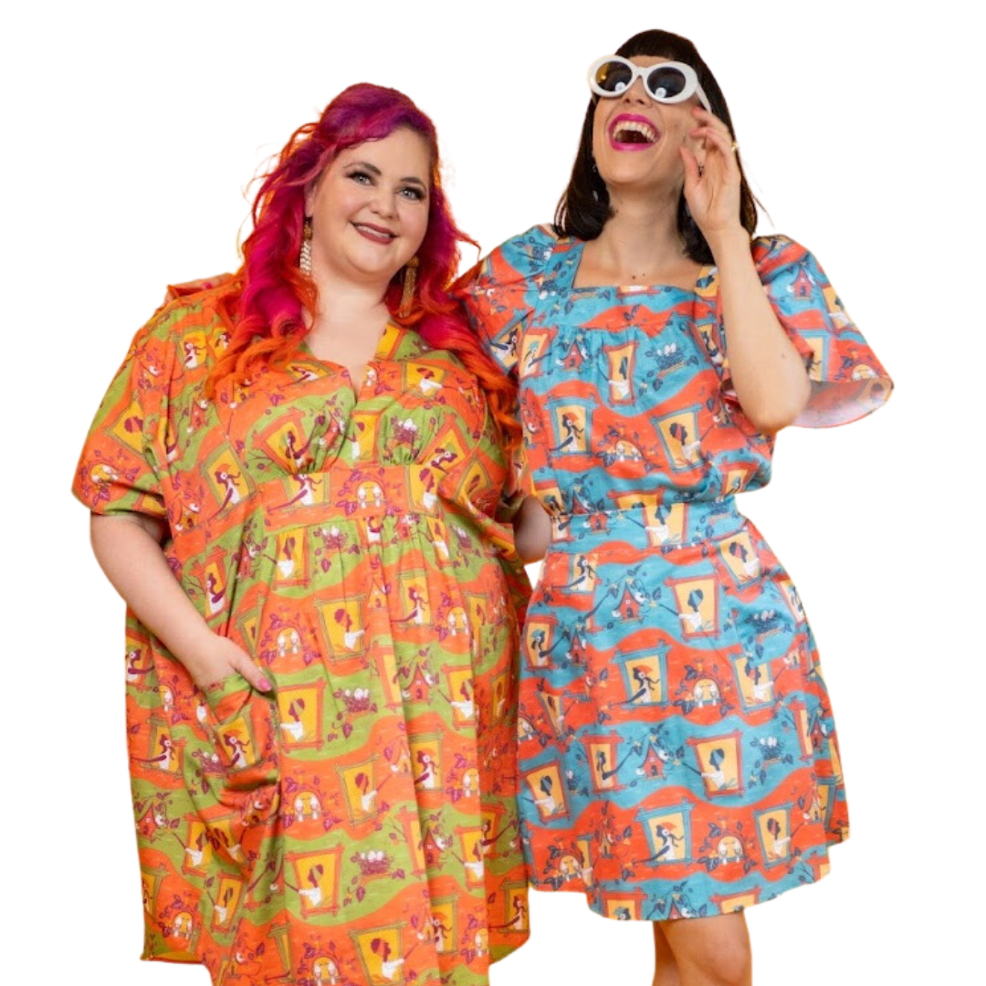Brownstone Betties Midi Caftan in Pumpkin & Olive Caftan La Vie Bien Brownstone Betties Midi Caftan in Pumpkin & Olive