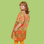 Brownstone Betties Square Neck Dress in Pumpkin & Olive Shirt La Vie Bien Brownstone Betties Square Neck Dress in Pumpkin & Olive