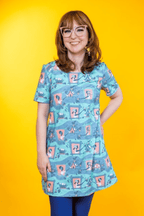 Brownstone Betties Tunic in Aqua & Peach Tunic La Vie Bien Brownstone Betties Tunic in Aqua & Peach