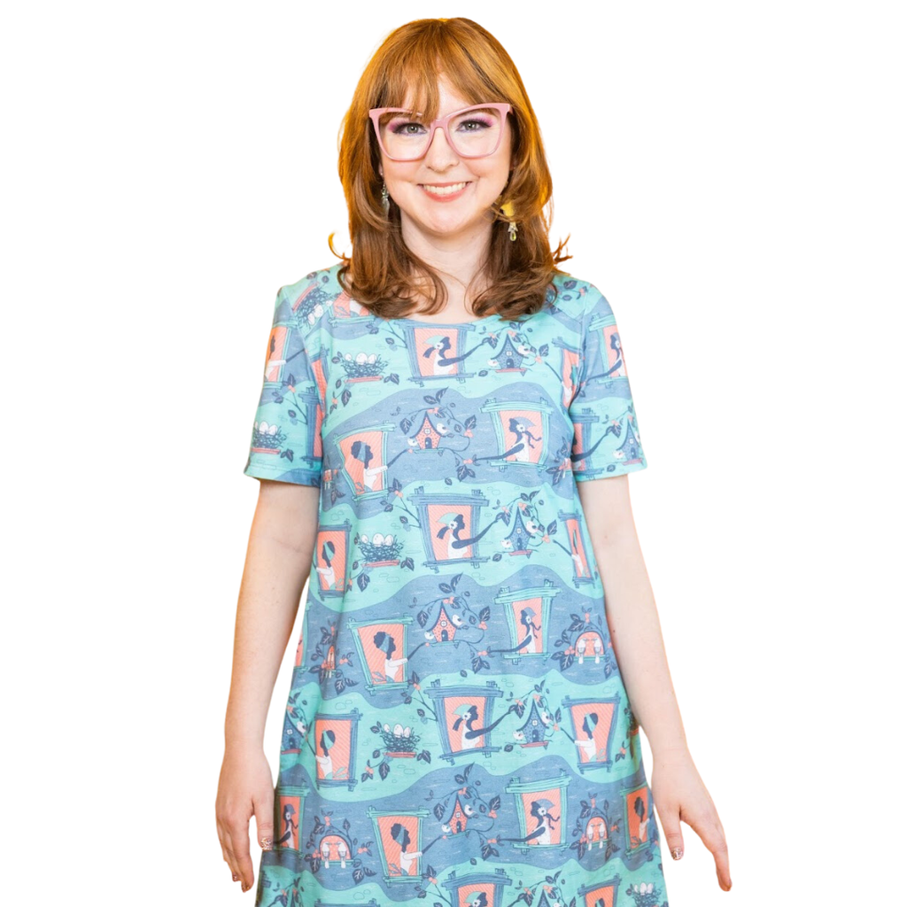 Brownstone Betties Tunic in Aqua & Peach Tunic La Vie Bien Brownstone Betties Tunic in Aqua & Peach