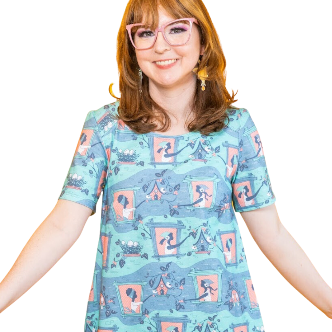 Brownstone Betties Tunic in Aqua & Peach Tunic La Vie Bien Brownstone Betties Tunic in Aqua & Peach