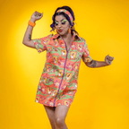 Brownstone Betties Zip - front Mini in Pumpkin & Olive Mini dress La Vie Bien Brownstone Betties Zip - front Mini in Pumpkin & Olive
