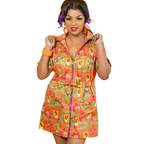 Brownstone Betties Zip - front Mini in Pumpkin & Olive Mini dress La Vie Bien Brownstone Betties Zip - front Mini in Pumpkin & Olive