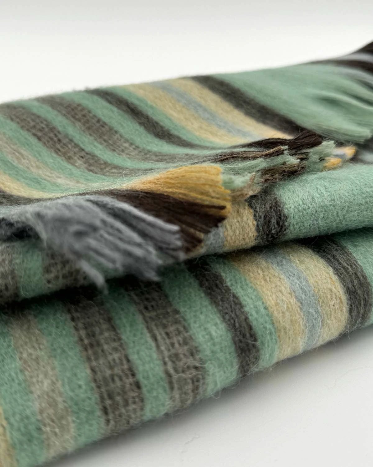 Brushed Alpaca Striped Scarf by Ash & Rose