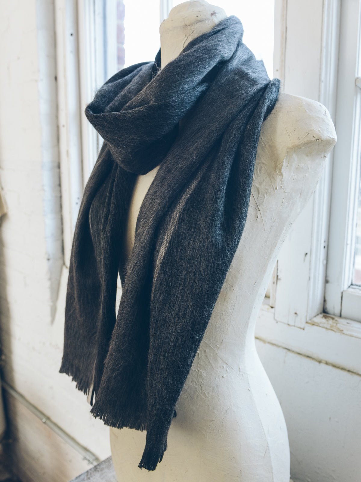 Brushed Alpaca Striped Scarf Scarf La Vie Bien Brushed Alpaca Striped Scarf