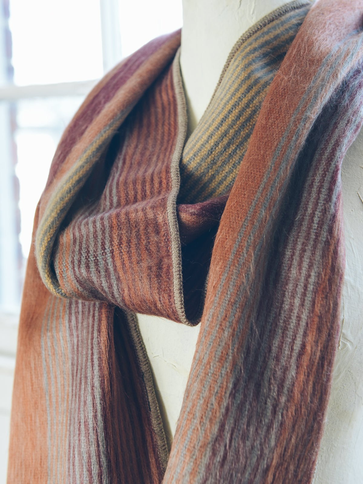 Brushed Alpaca Striped Scarf Scarf La Vie Bien Brushed Alpaca Striped Scarf
