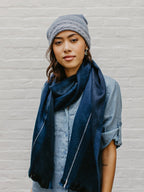 Brushed Alpaca Striped Scarf by Ash & Rose