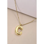 Bubble Shape Initials 18K Gold Plated Pendant Necklace | Alphabet Letter Charm Necklace by The Bullish Store