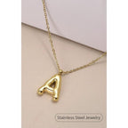 Bubble Shape Initials 18K Gold Plated Pendant Necklace | Alphabet Letter Charm Necklace by The Bullish Store
