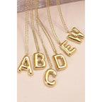 Bubble Shape Initials 18K Gold Plated Pendant Necklace | Alphabet Letter Charm Necklace by The Bullish Store