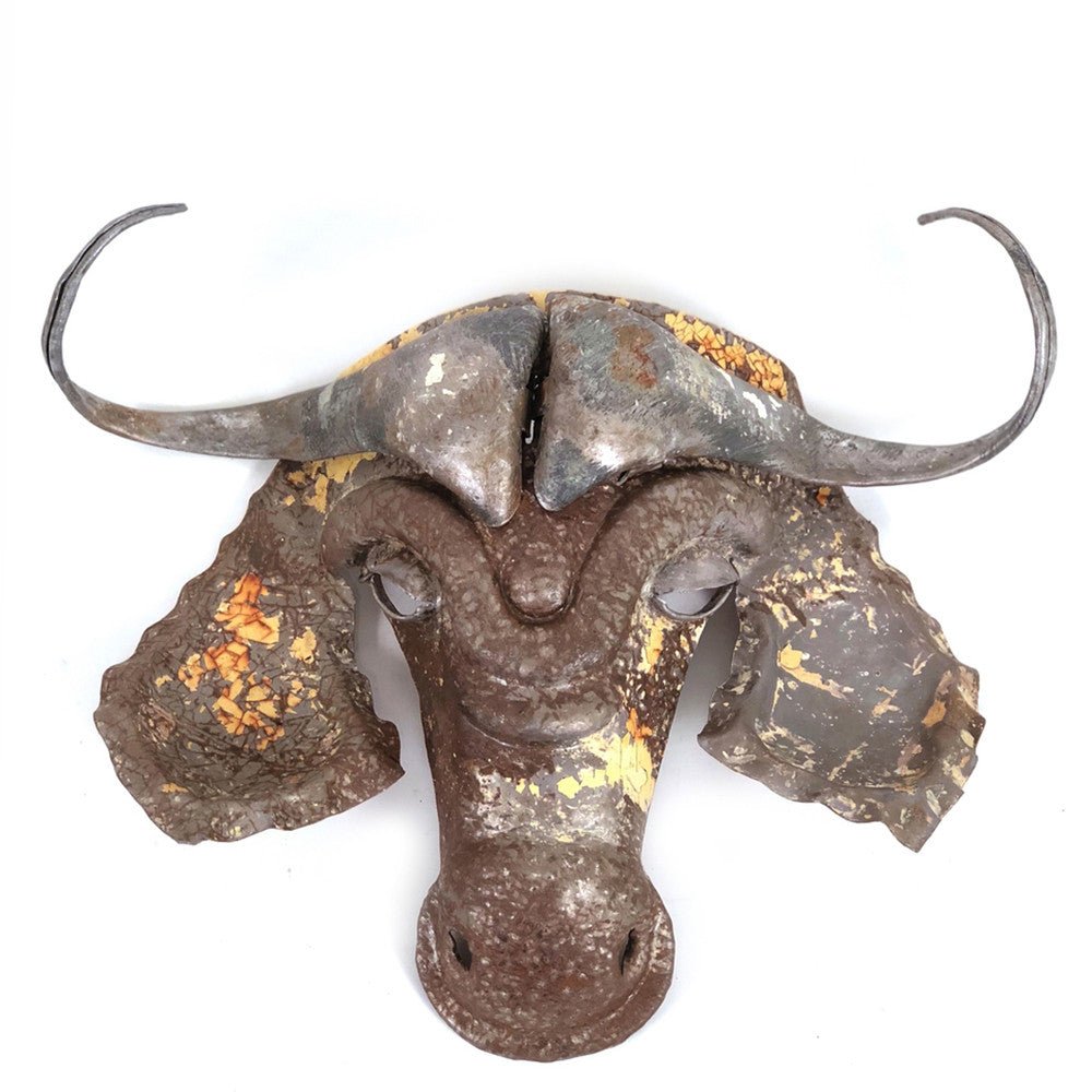 Buffalo Animal Mask - Recycled Metal Wall Art La Vie Bien Buffalo Animal Mask - Recycled Metal Wall Art