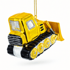 Bulldozer Glass Christmas Ornament Christmas Ornaments > Transportation La Vie Bien Bulldozer Glass Christmas Ornament