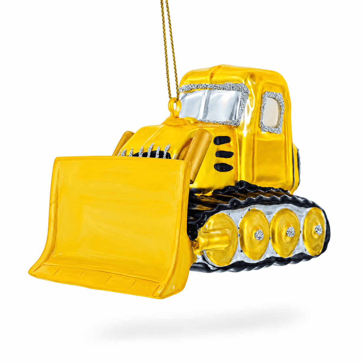 Bulldozer Glass Christmas Ornament Christmas Ornaments > Transportation La Vie Bien Bulldozer Glass Christmas Ornament
