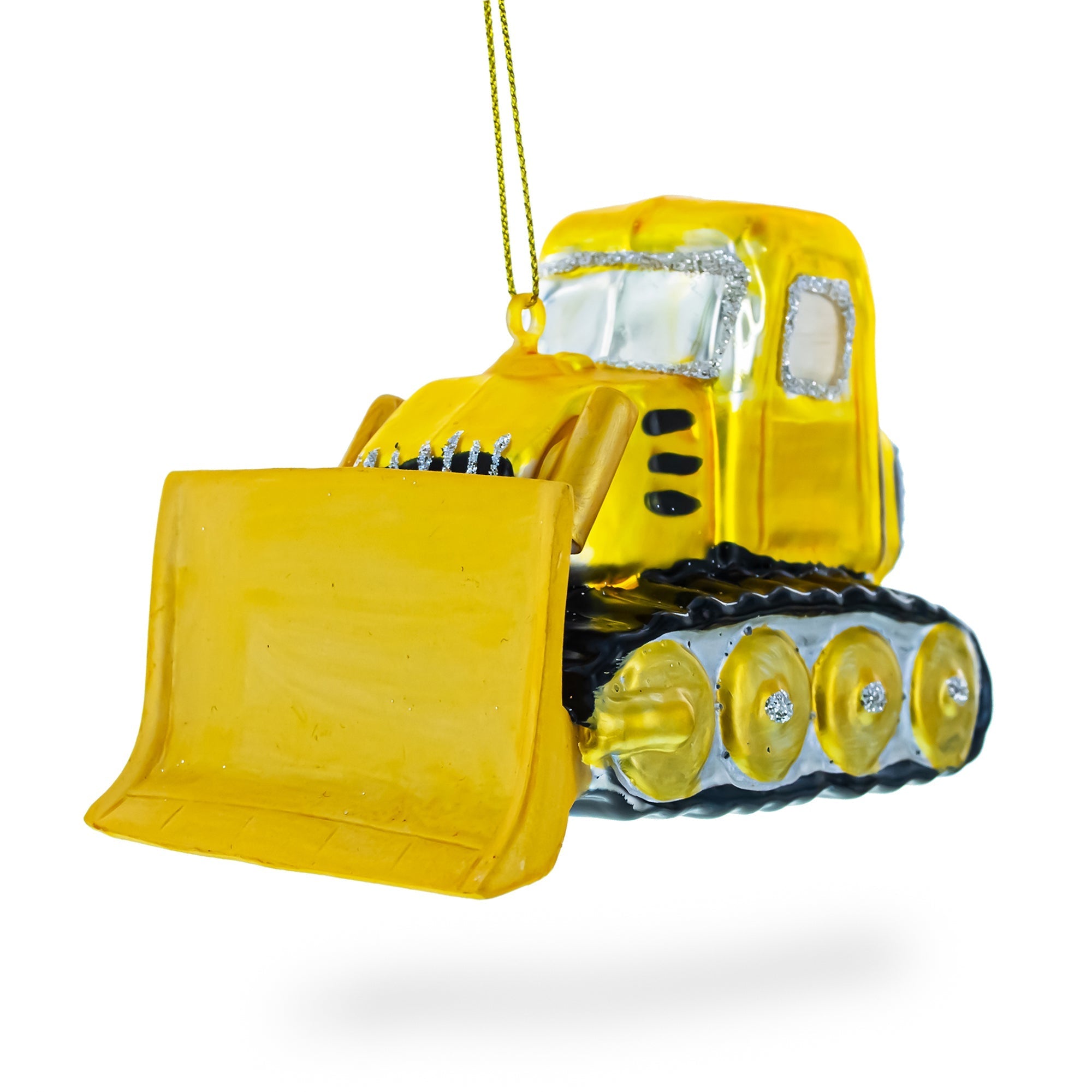 Bulldozer Glass Christmas Ornament Christmas Ornaments > Transportation La Vie Bien Bulldozer Glass Christmas Ornament