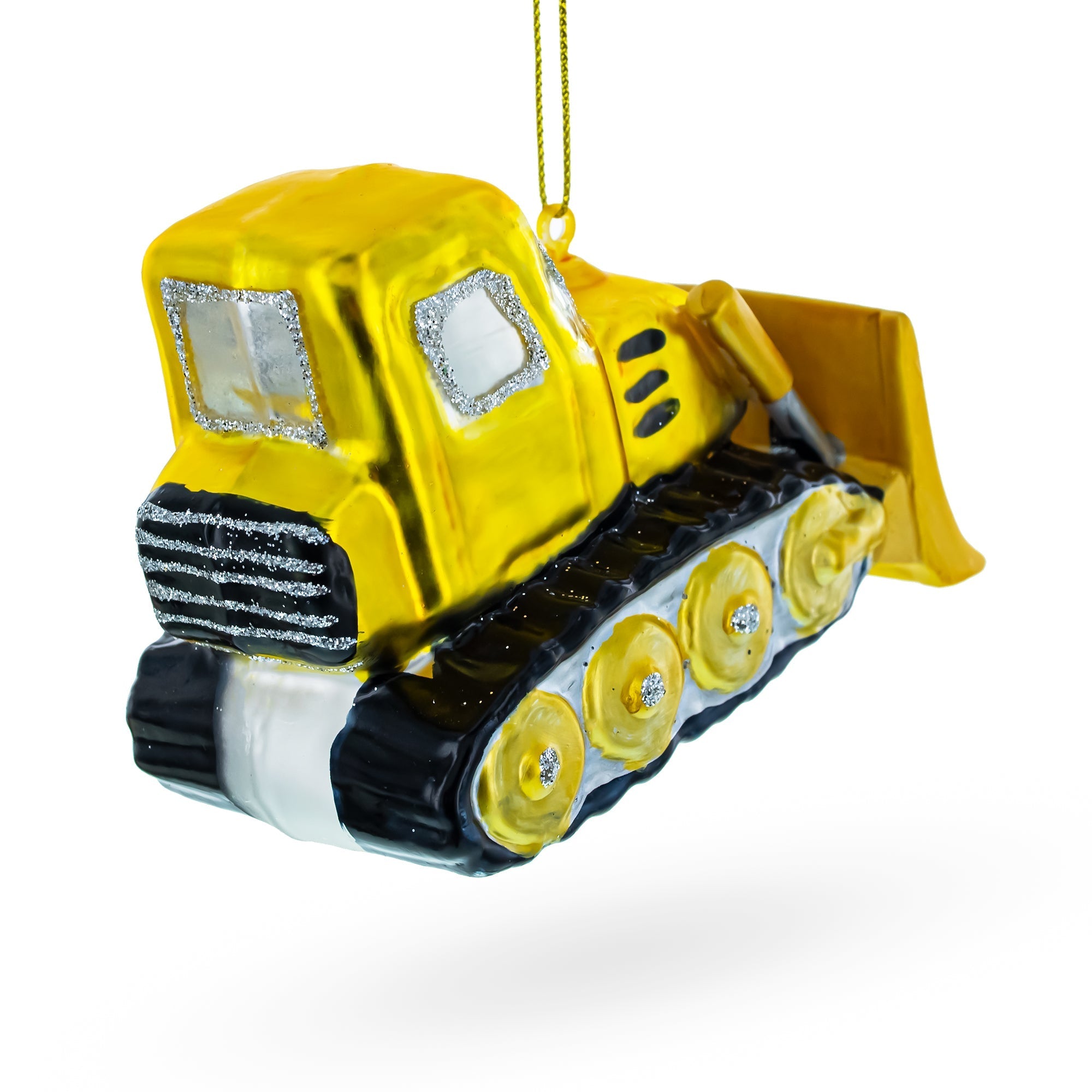Bulldozer Glass Christmas Ornament Christmas Ornaments > Transportation La Vie Bien Bulldozer Glass Christmas Ornament