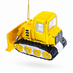 Bulldozer with Front Blade Glass Christmas Ornament Christmas Ornaments > Transportation La Vie Bien Bulldozer with Front Blade Glass Christmas Ornament