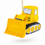 Bulldozer with Front Blade Glass Christmas Ornament Christmas Ornaments > Transportation La Vie Bien Bulldozer with Front Blade Glass Christmas Ornament