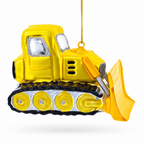 Bulldozer with Front Blade Glass Christmas Ornament Christmas Ornaments > Transportation La Vie Bien Bulldozer with Front Blade Glass Christmas Ornament