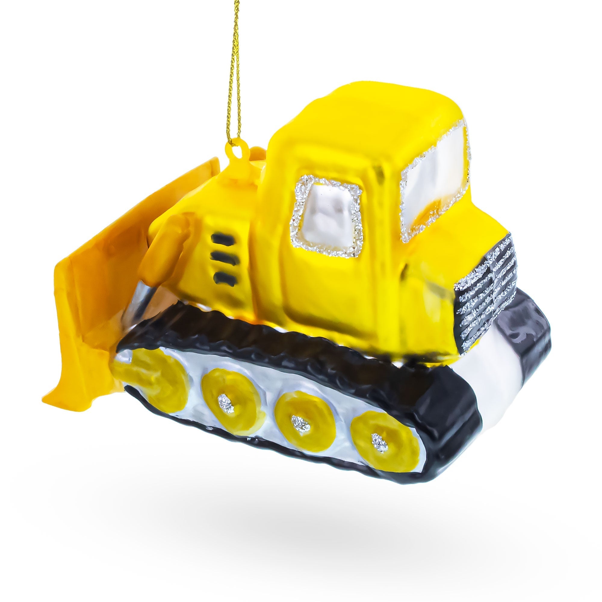 Bulldozer with Front Blade Glass Christmas Ornament Christmas Ornaments > Transportation La Vie Bien Bulldozer with Front Blade Glass Christmas Ornament