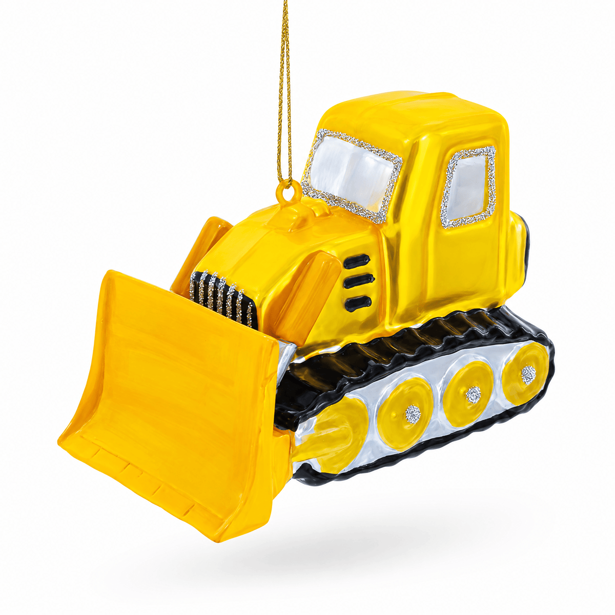 Bulldozer with Front Blade Glass Christmas Ornament Christmas Ornaments > Transportation La Vie Bien Bulldozer with Front Blade Glass Christmas Ornament