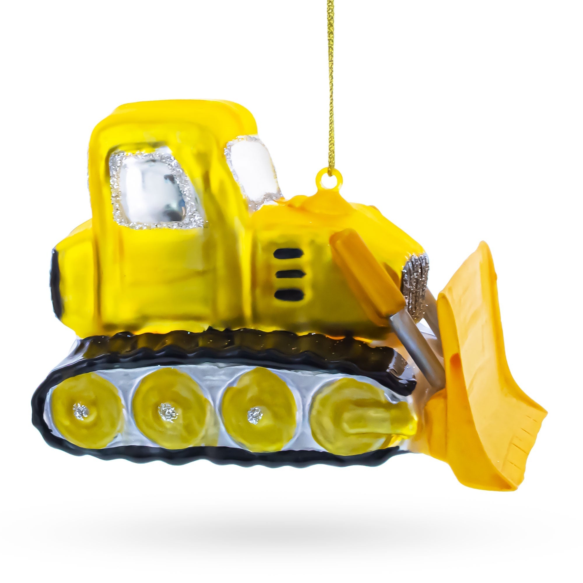 Bulldozer with Front Blade Glass Christmas Ornament Christmas Ornaments > Transportation La Vie Bien Bulldozer with Front Blade Glass Christmas Ornament
