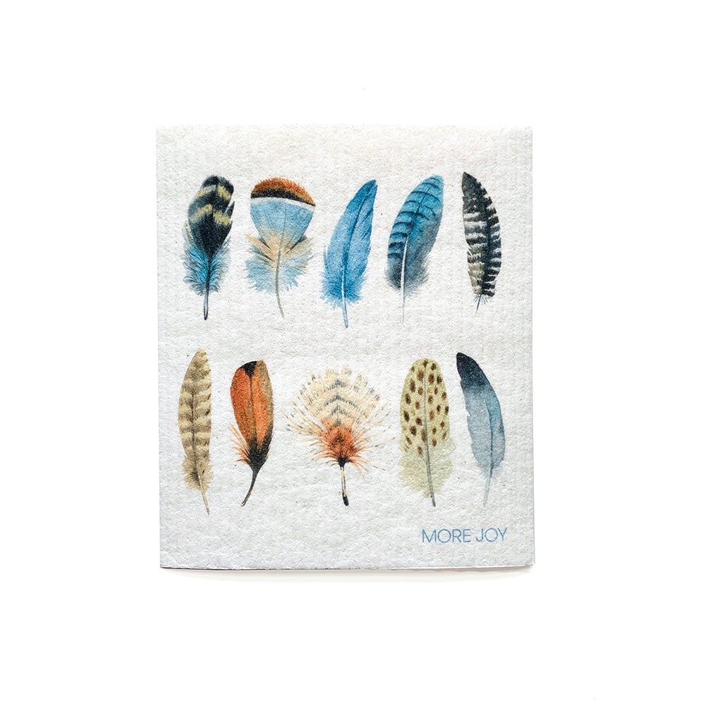Bundle of 3 Swedish Dishcloths | Nest, Feathers, Jay Birds Swedish Dishcloths La Vie Bien Bundle of 3 Swedish Dishcloths | Nest, Feathers, Jay Birds