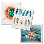 Bundle of 3 Swedish Dishcloths | Nest, Feathers, Jay Birds Swedish Dishcloths La Vie Bien Bundle of 3 Swedish Dishcloths | Nest, Feathers, Jay Birds