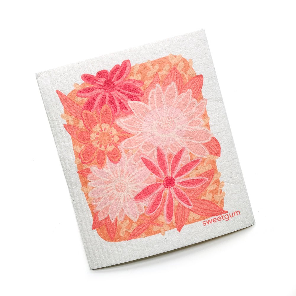 Bundle of 3 Swedish Dishcloths | Pink Flowers & Hummingbird Swedish Dishcloths La Vie Bien Bundle of 3 Swedish Dishcloths | Pink Flowers & Hummingbird
