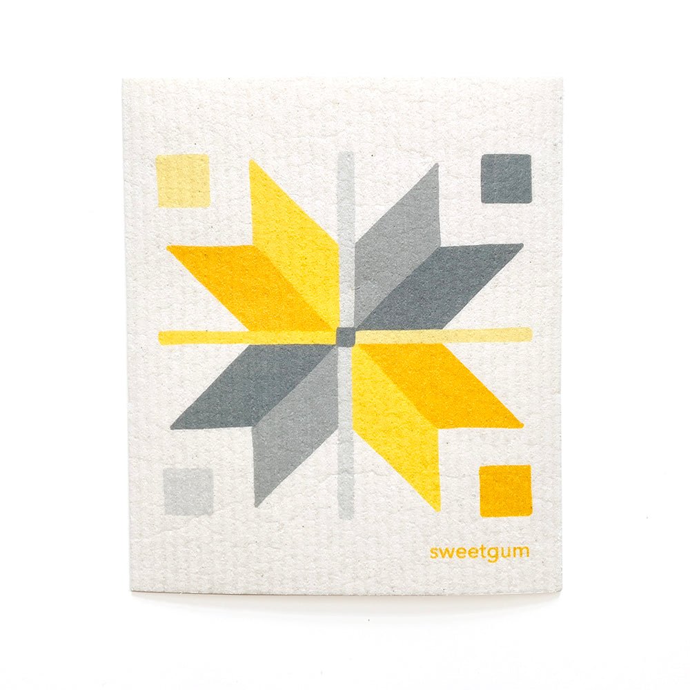 Bundle of 3 Swedish Dishcloths | Quilt Stars Yellow, Blue & Pink Swedish Dishcloths La Vie Bien Bundle of 3 Swedish Dishcloths | Quilt Stars Yellow, Blue & Pink
