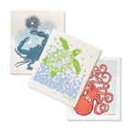 Bundle of 3 Swedish Dishcloths | Sea turtle/ Crab/ Octopus Swedish Dishcloths La Vie Bien Bundle of 3 Swedish Dishcloths | Sea turtle/ Crab/ Octopus