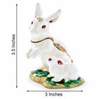 Bunny Family Jeweled Trinket Box Figurine Easter > Figurines > Bunnies La Vie Bien Bunny Family Jeweled Trinket Box Figurine