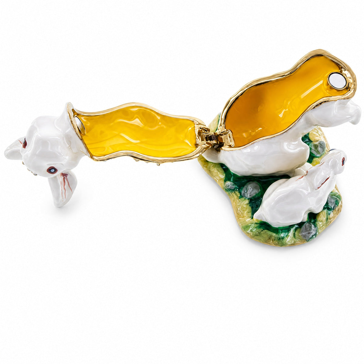 Bunny Family Jeweled Trinket Box Figurine Easter > Figurines > Bunnies La Vie Bien Bunny Family Jeweled Trinket Box Figurine