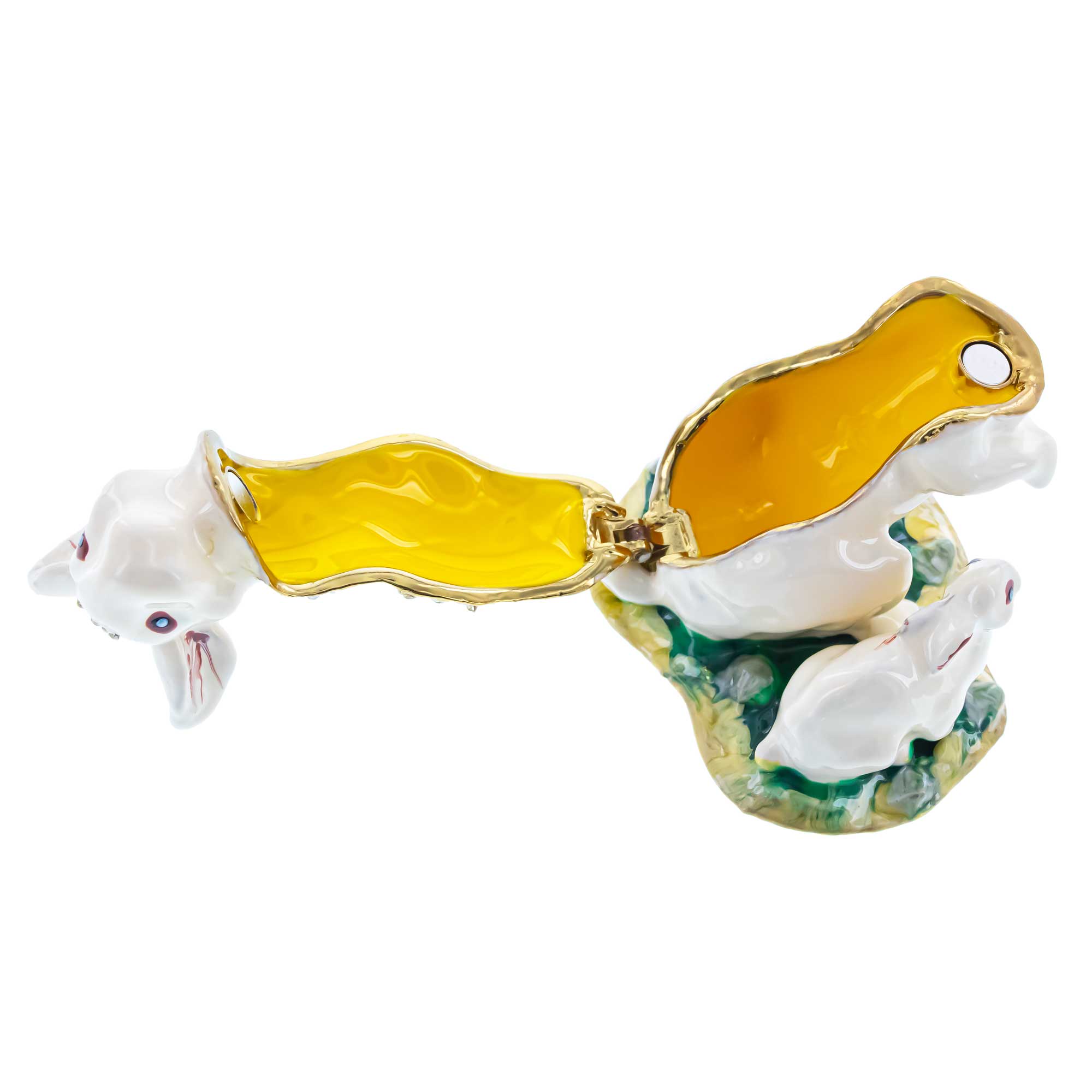 Bunny Family Jeweled Trinket Box Figurine Easter > Figurines > Bunnies La Vie Bien Bunny Family Jeweled Trinket Box Figurine