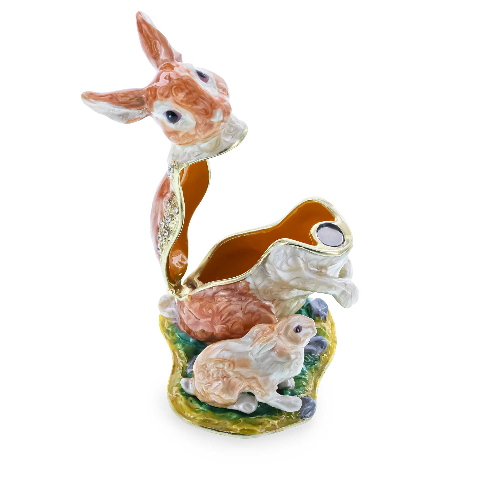 Bunny Family Trinket Box 3.25 Inches Easter > Figurines > Bunnies La Vie Bien Bunny Family Trinket Box 3.25 Inches