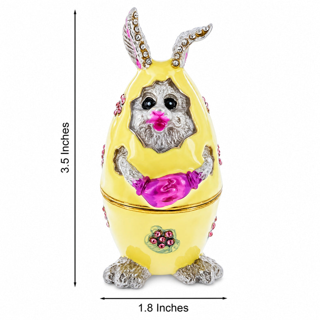 Bunny in the Easter Egg Metal Trinket Box Figurine Easter > Figurines > Bunnies La Vie Bien Bunny in the Easter Egg Metal Trinket Box Figurine