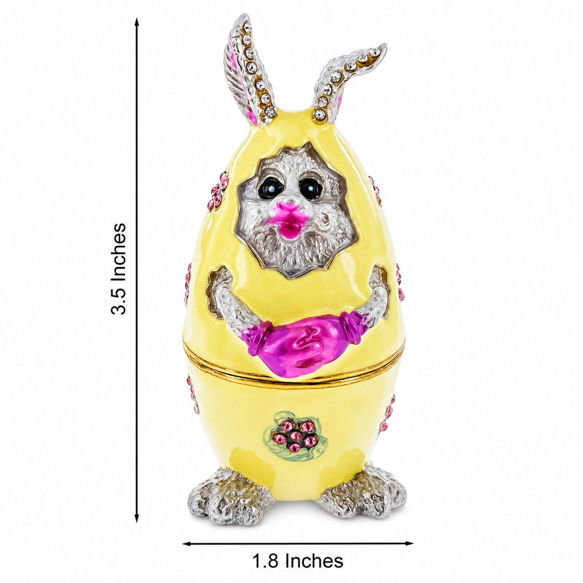 Bunny in the Easter Egg Metal Trinket Box Figurine Easter > Figurines > Bunnies La Vie Bien Bunny in the Easter Egg Metal Trinket Box Figurine