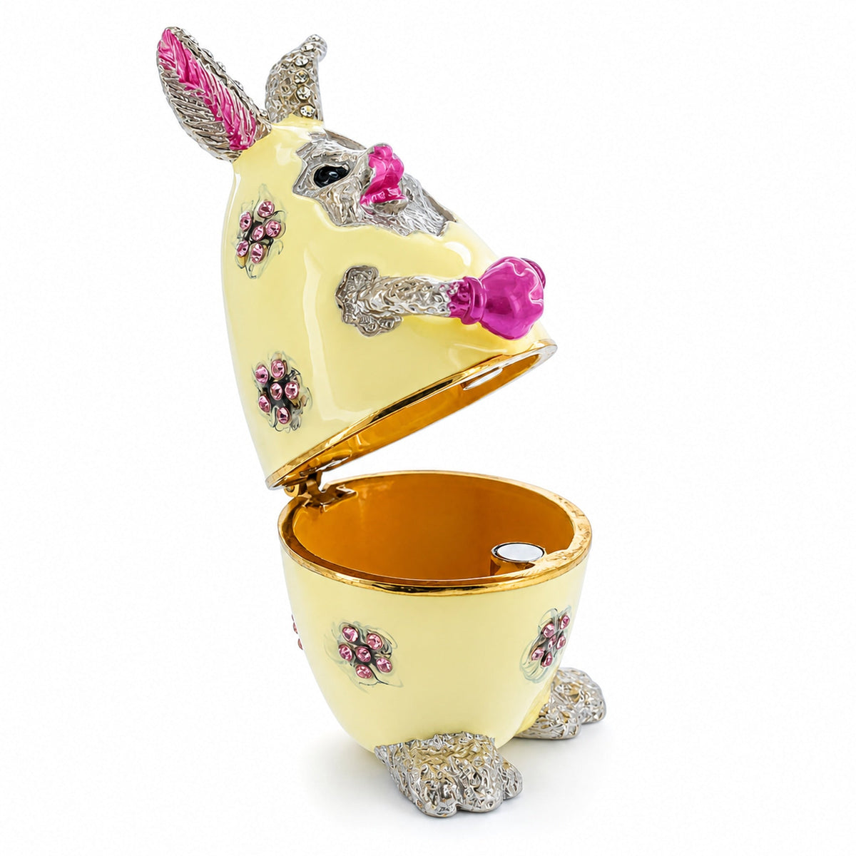 Bunny in the Easter Egg Metal Trinket Box Figurine Easter > Figurines > Bunnies La Vie Bien Bunny in the Easter Egg Metal Trinket Box Figurine