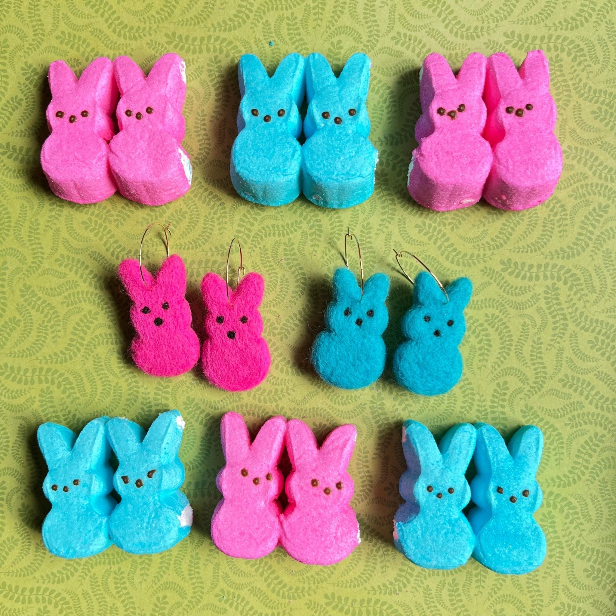 Bunny Peeps! Earrings La Vie Bien Bunny Peeps!