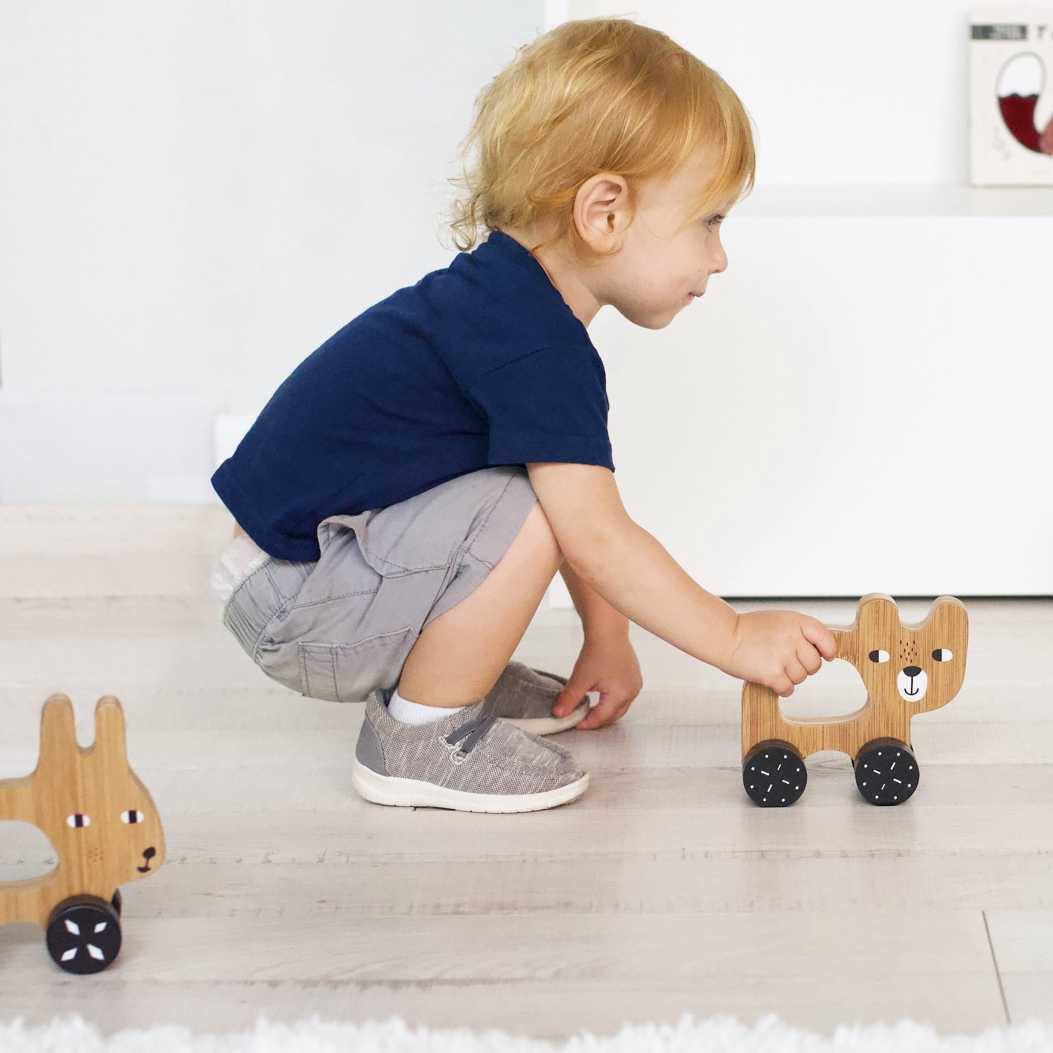 Bunny Push Toy Wood + Bamboo Toys La Vie Bien Bunny Push Toy