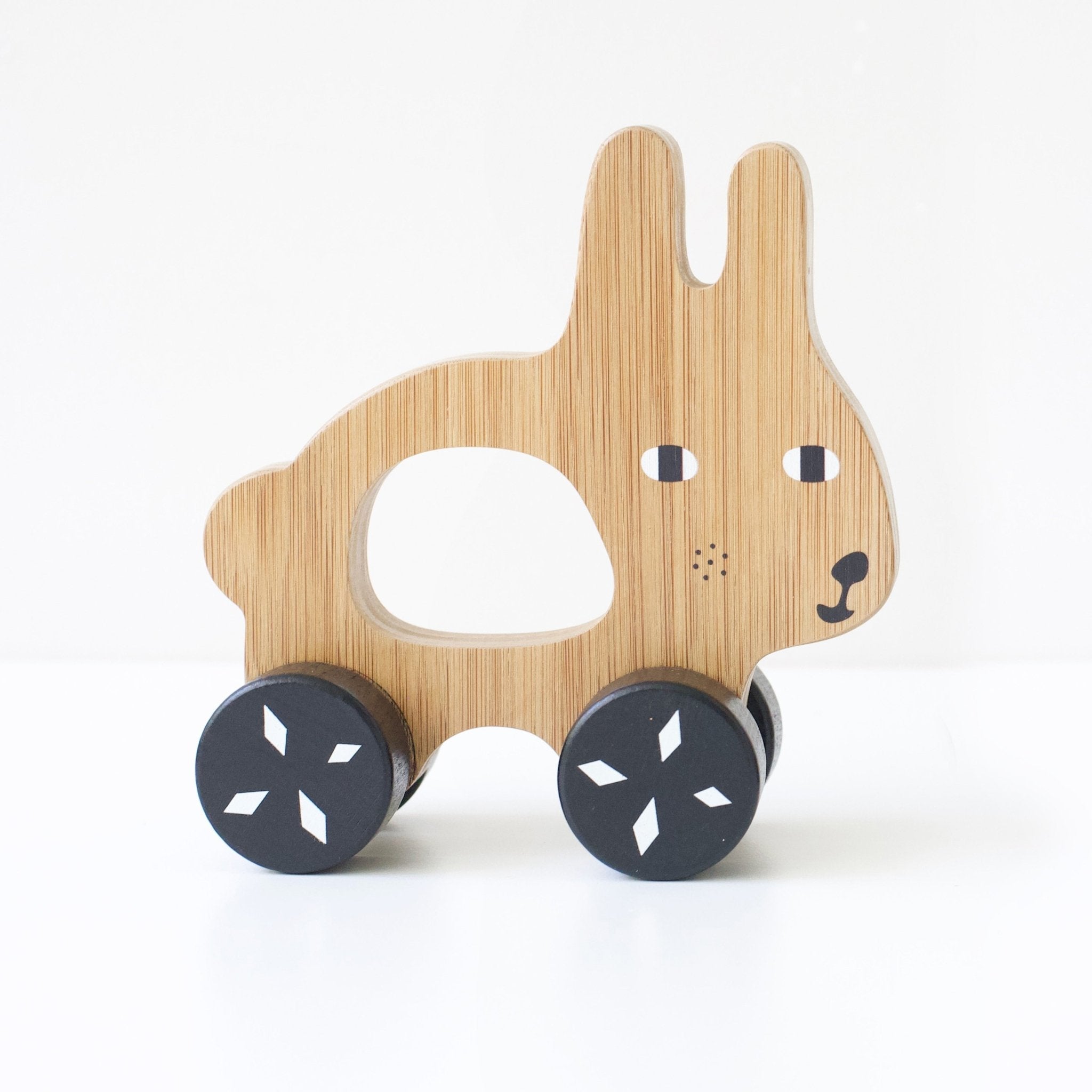 Bunny Push Toy Wood + Bamboo Toys La Vie Bien Bunny Push Toy