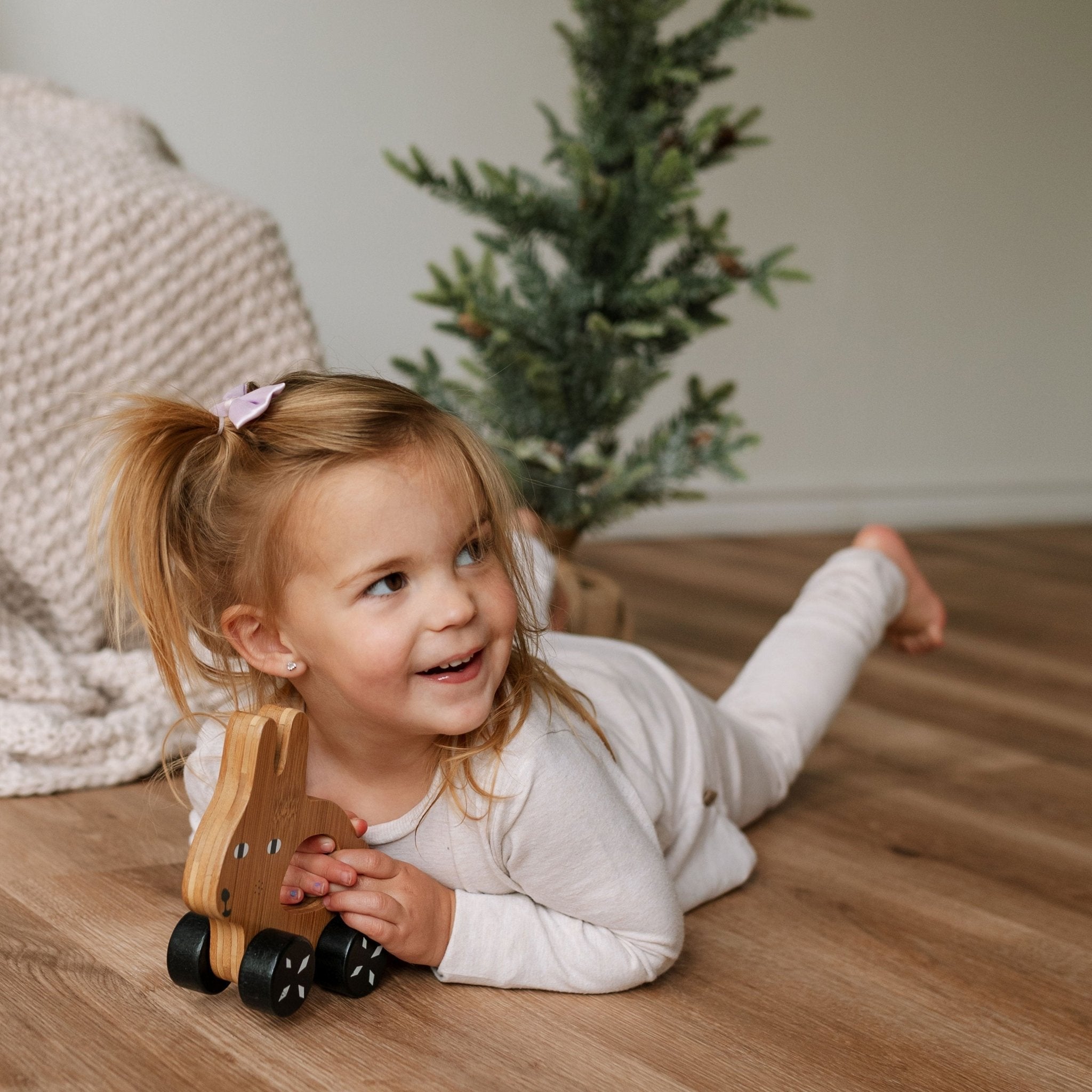 Bunny Push Toy Wood + Bamboo Toys La Vie Bien Bunny Push Toy
