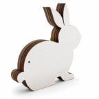 Bunny Shape Spring Garden with Butterflies Wooden Figurine Easter > Figurines > Bunnies La Vie Bien Bunny Shape Spring Garden with Butterflies Wooden Figurine