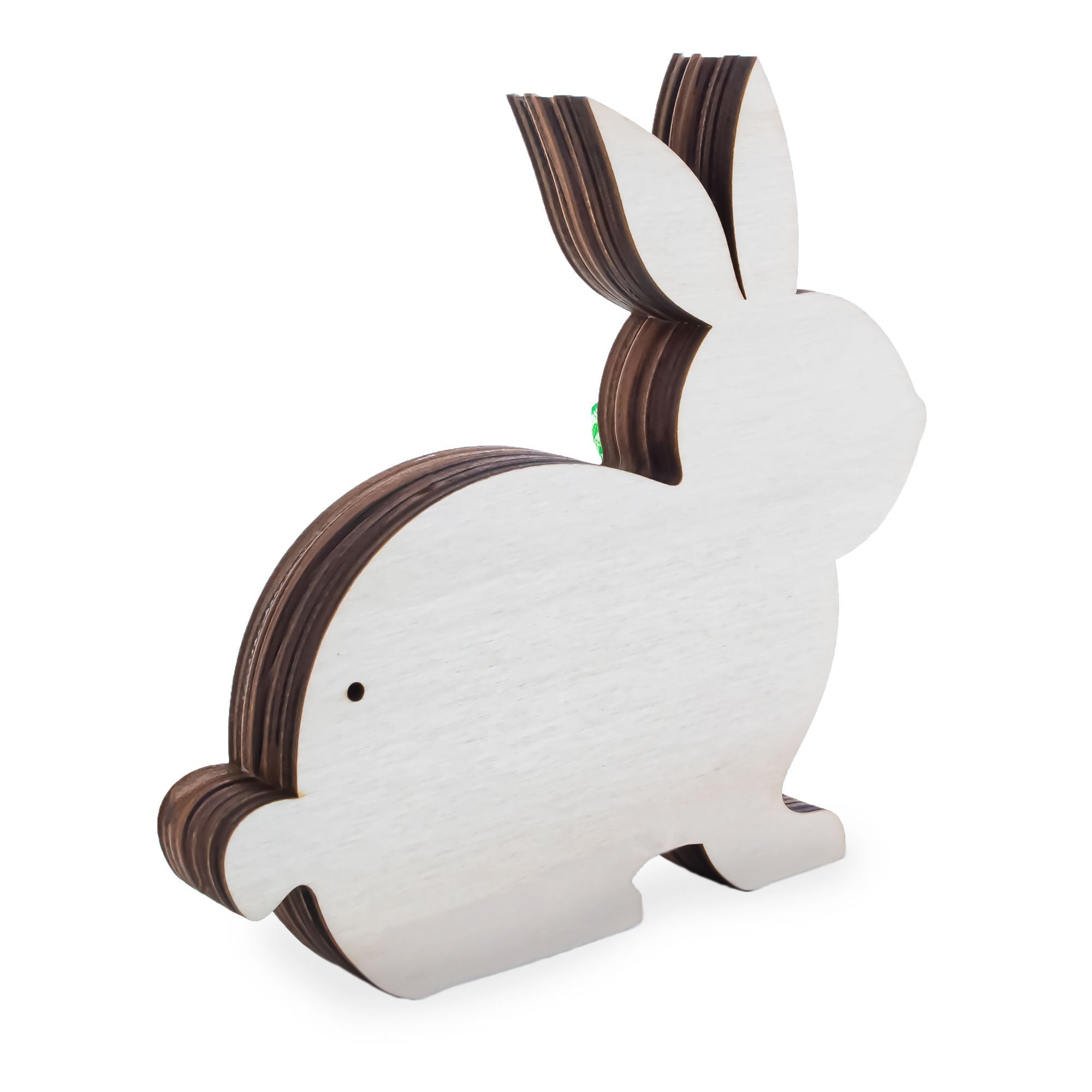 Bunny Shape Spring Garden with Butterflies Wooden Figurine Easter > Figurines > Bunnies La Vie Bien Bunny Shape Spring Garden with Butterflies Wooden Figurine