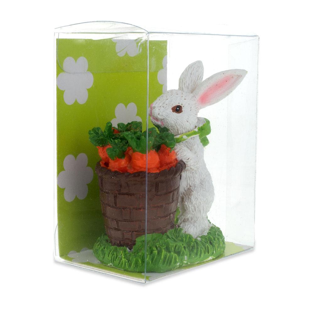 Bunny With Easter Basket Filled With Carrots Tabletop Figurine 3 Inches Tall Easter > Figurines > Bunnies La Vie Bien Bunny With Easter Basket Filled With Carrots Tabletop Figurine 3 Inches Tall