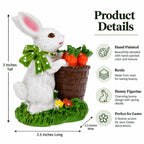 Bunny With Easter Basket Filled With Carrots Tabletop Figurine 3 Inches Tall Easter > Figurines > Bunnies La Vie Bien Bunny With Easter Basket Filled With Carrots Tabletop Figurine 3 Inches Tall