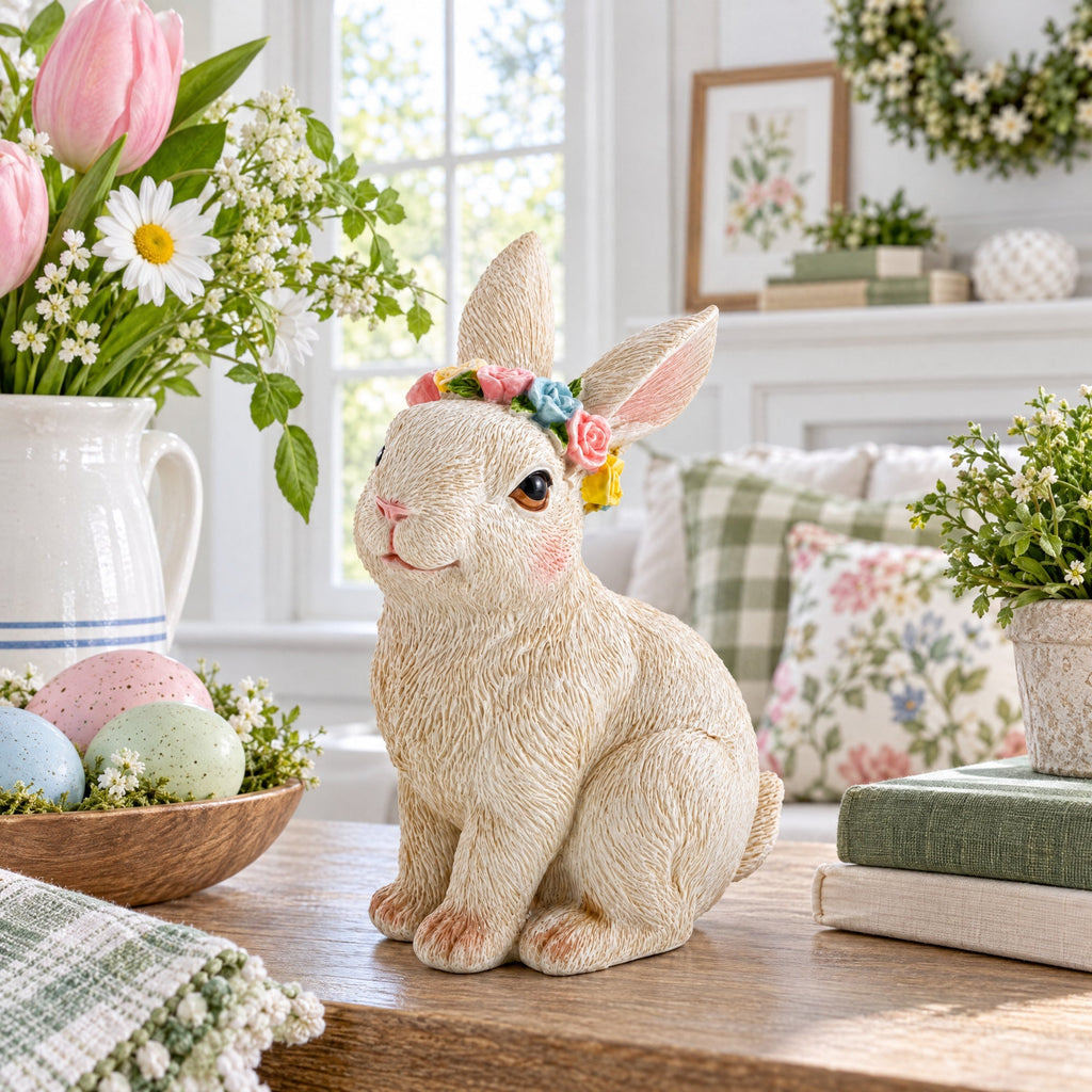 Bunny with Textured Fur Figurine Elegant Spring & Easter Rabbit Decoration 4.2 Inches Easter > Figurines > Bunnies La Vie Bien Bunny with Textured Fur Figurine Elegant Spring & Easter Rabbit Decoration 4.2 Inches