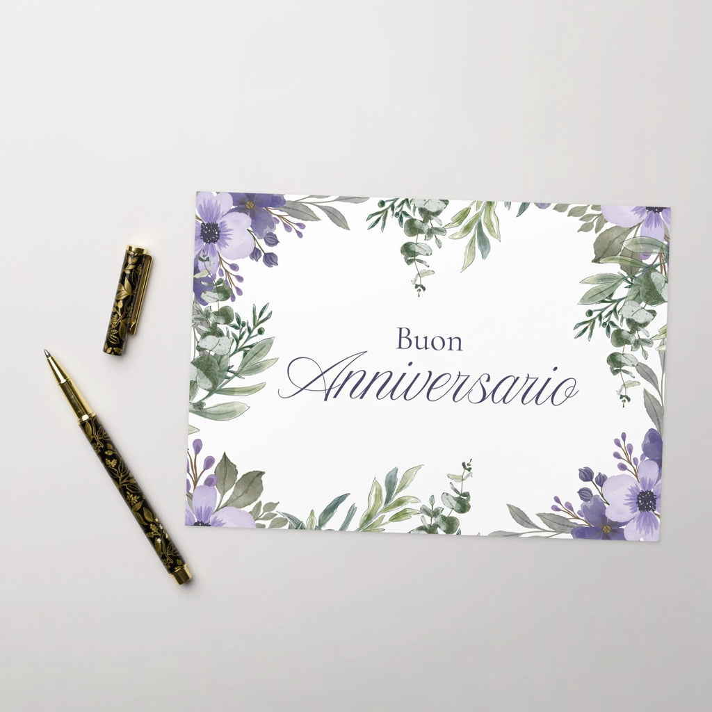 Buon anniversario Greeting card by La Vie Bien